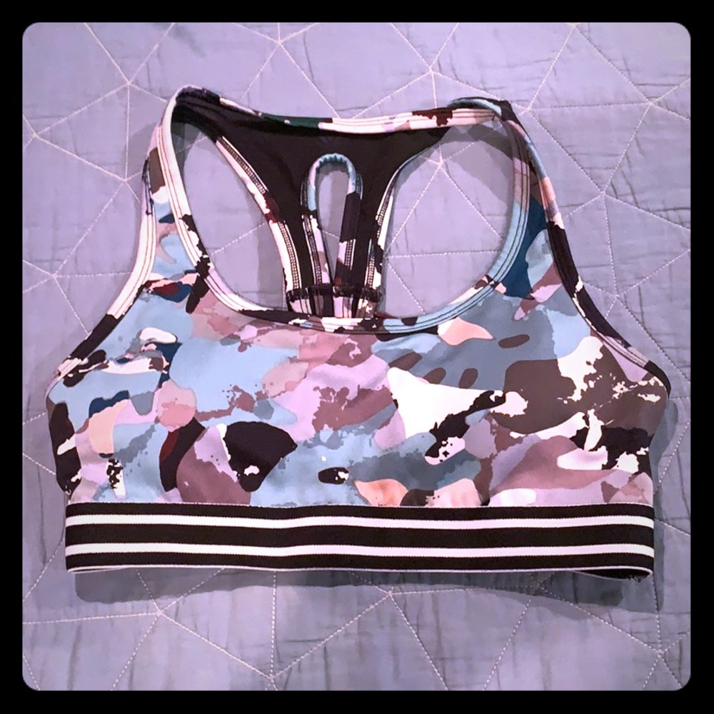 Abstract print sports bra